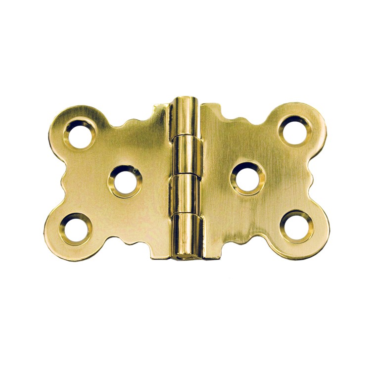 Fancy Backflap Cabinet Hinge - Brass - Bright Polished - 38mm x 66mm x 1.2mm