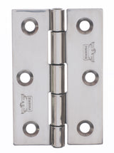 7040 Plain Knuckle Butt Hinge - Stainless Steel - Bright Polished 76 x 51 x 2mm