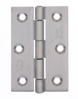 7040 Plain Knuckle Butt Hinge - Stainless Steel - Satin Polished 76 x 51 x 2mm