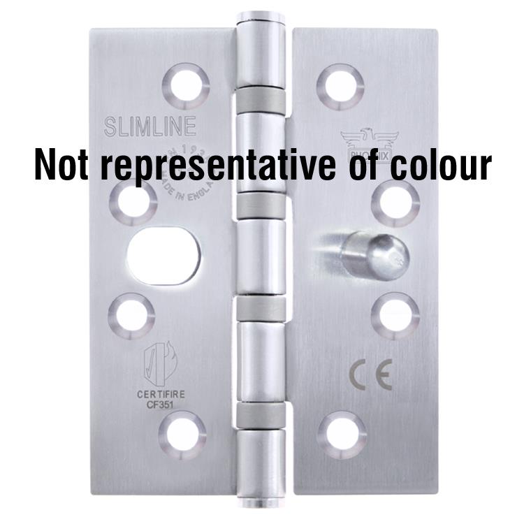 7530 Slimline Dog Bolt Hinge - ANSI Hole - Stainless Steel - Satin Polished 102 x 76 x 2.5mm