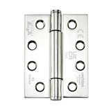 7730 Concealed Bearing Hinge Stainless Steel - Square Corner - ANSI Hole - Bright Polished 102 x 76 x 3mm