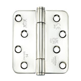 7735 Concealed Bearing Hinge Stainless Steel - Radius Corner - Staggered Hole - Bright Polished 102 x 89 x 3mm