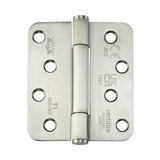 7735 Concealed Bearing Hinge Stainless Steel 316 - Radius Corner - Staggered Hole - Satin Polished 102 x 89 x 3mm