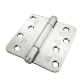 7740 Concealed Bearing Hinge Stainless Steel 316 - Radius Corner - Staggered Hole - Satin Polished 102 x 102 x 3mm