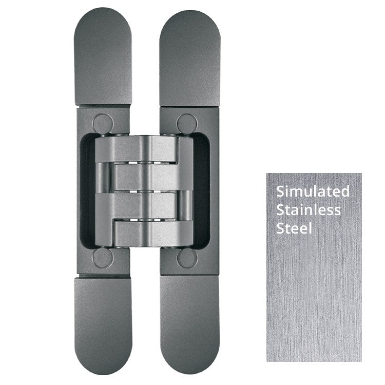 Pivota DX61 3D Design Plus Fully Concealed Adjustable Hinge - Aluminium - Simulated Stainless Steel Finish
