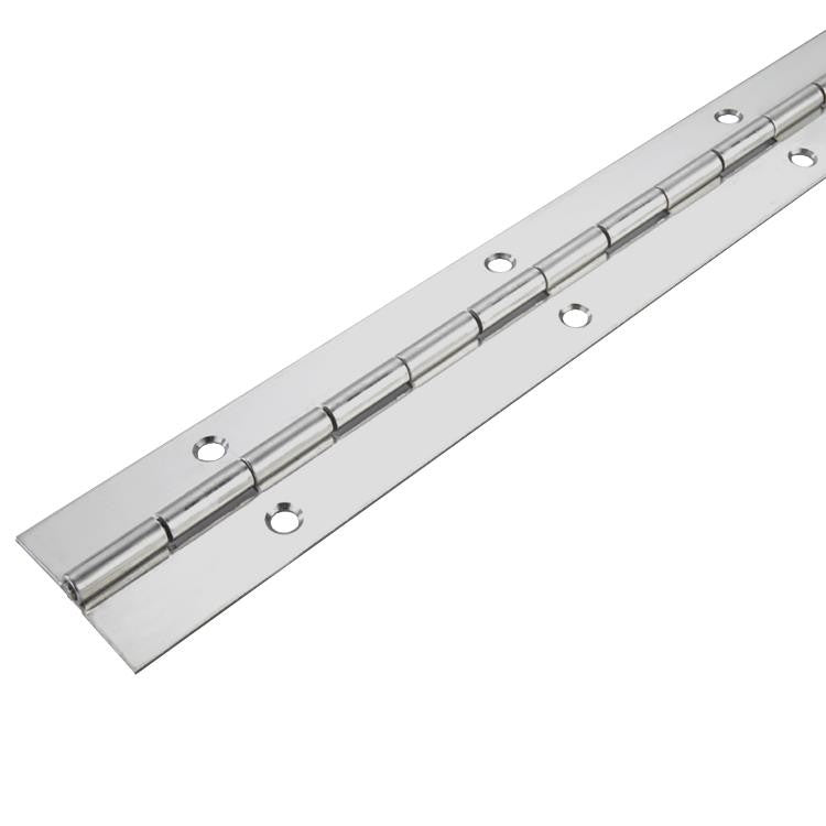 3602 Light Duty Piano Hinge - Aluminium - Bright Polished - In-line Holes 1829 x 25 x 0.9 x 2.3mm Pin