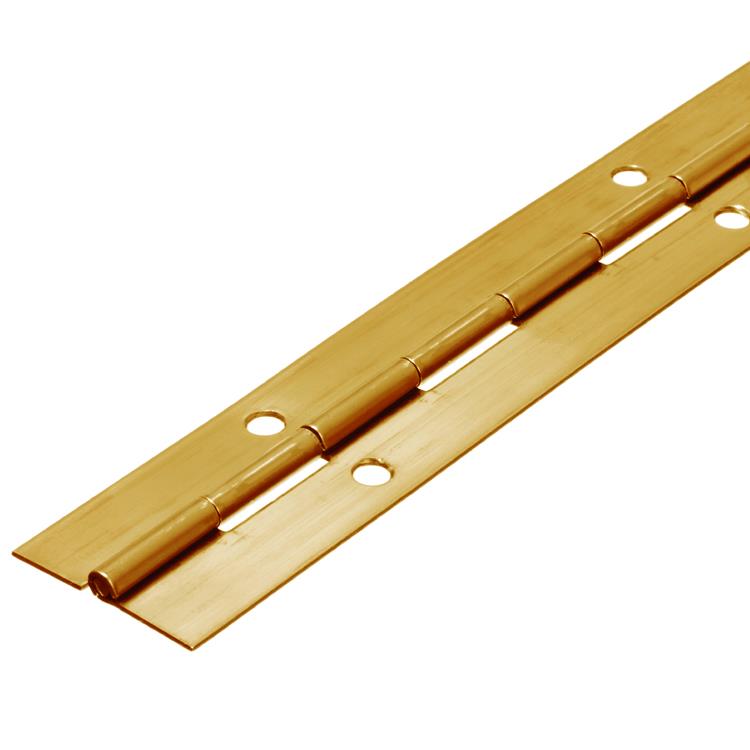 4806 Medium Duty Piano Hinge - Brass - Self Colour- In-line Holes 1829 x 38 x 1.2 x 3.3mm Pin