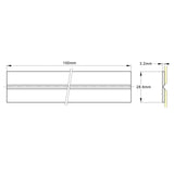 Polymer Continuous Hinge - Length 100mm - Width 28.6mm - Thickness 3.2mm - White