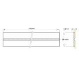Polymer Continuous Hinge - Length 250mm - Width 28.6mm - Thickness 3.2mm - White