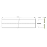 Polymer Continuous Hinge - Length 2000mm - Width 50.8mm - Thickness 3.2mm - White