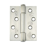 7730 Concealed Bearing Hinge Stainless Steel 316 - Square Corner - Staggered Hole - Satin Polished 102 x 76 x 3mm