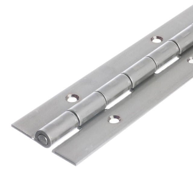 1006 stainless steel piano hinge, self-colour, 1829mm with in-line holes